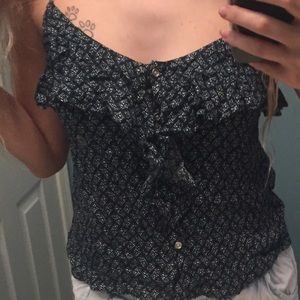 floral ruffled american eagle tank
